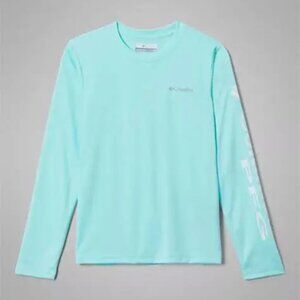NWT Columbia Youth Terminal Tackle LS Tee- Gulf Stream